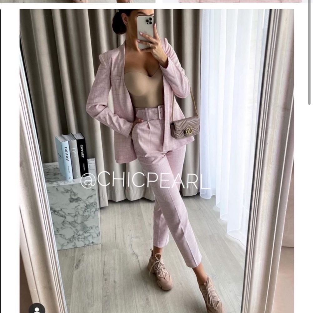 Zara high waisted belted pants